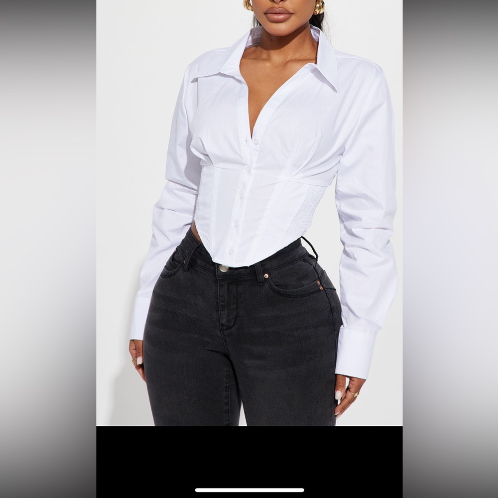 Fashion nova what ever it takes poplin shirt